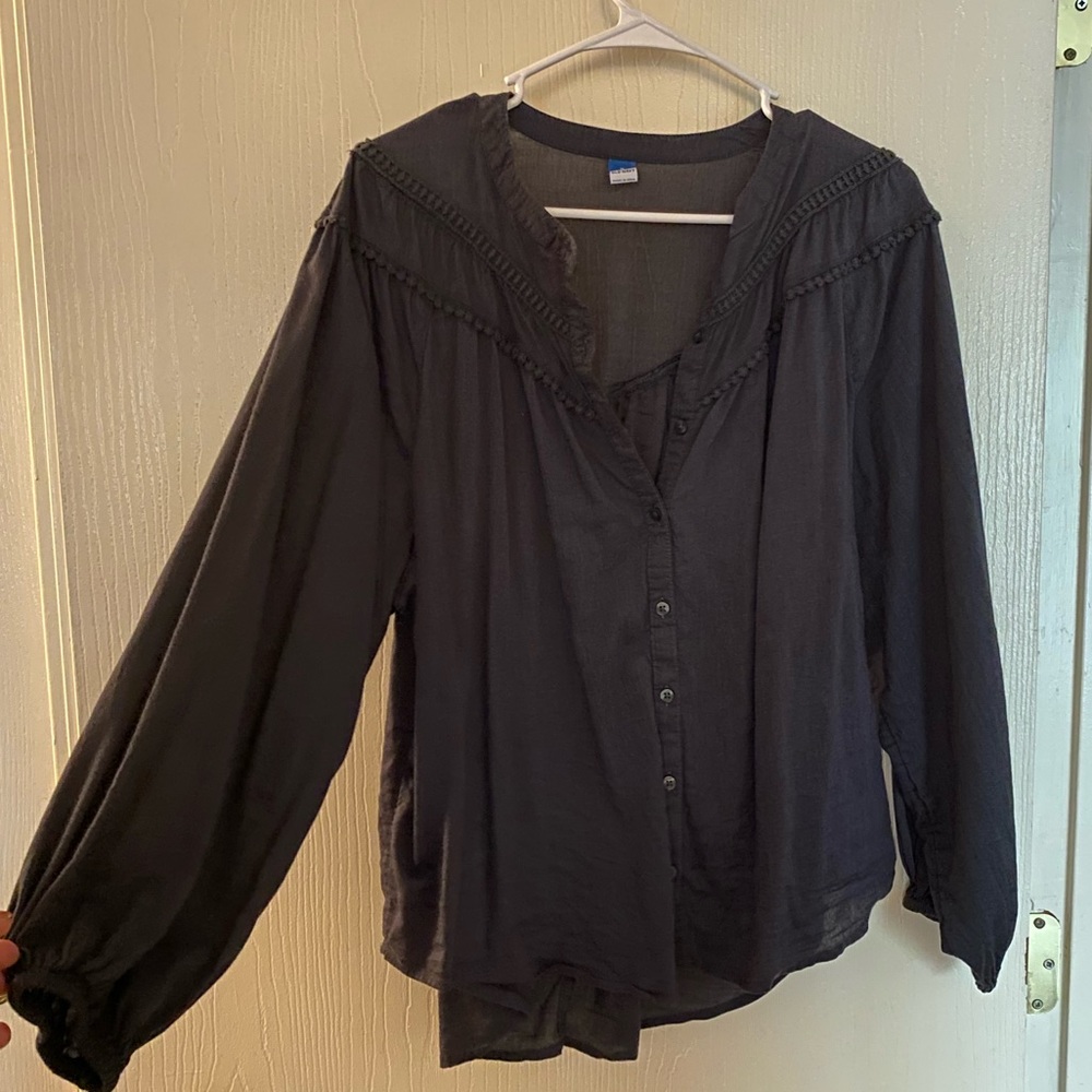 Navy blouse, size M, Old Navy oversize style